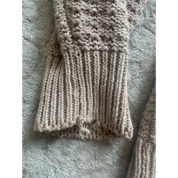 Vintage Taupe Knit Button-Up Cardigan Women’s Medium – Oversized Slouchy Sweater - Picture 8 of 9